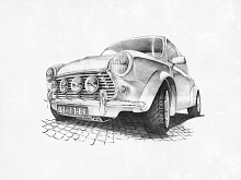 Фотообои плотностью 300 гр/м2 Factura INDUSTRY MINI COOPER 1